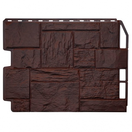 Фасадные панели Fineber Дачный Туф 3D Темно-коричневый